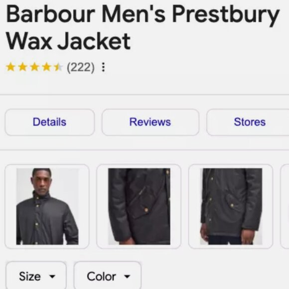 Barbour Men's Prestbury Wax Jacket in Olive MSRP$495 British Luxury Heritage - Picture 5 of 16